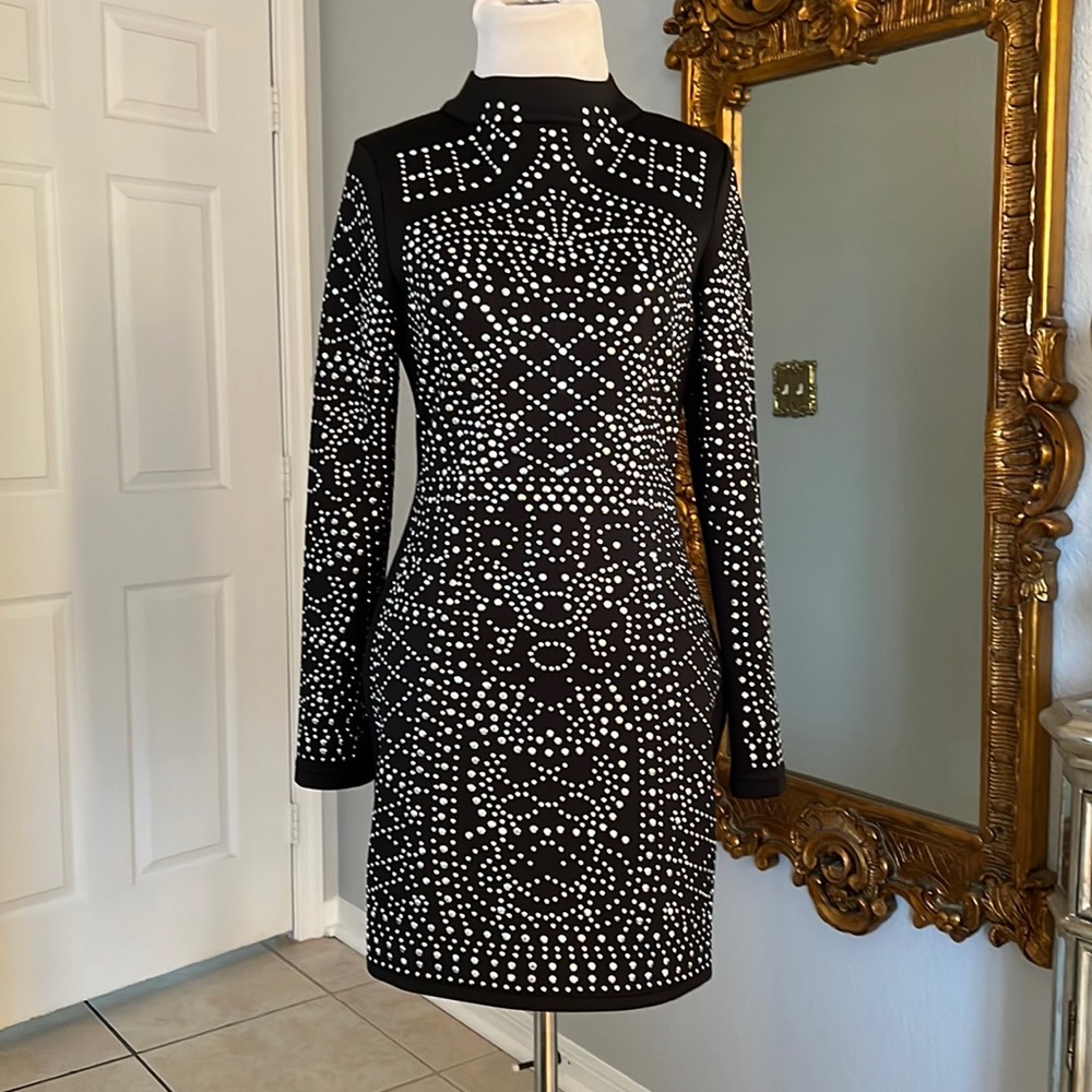 Jewel studded black dress